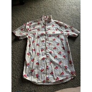 PlayStation Button Up Shirt Men’s Size Large All Over Print Logo